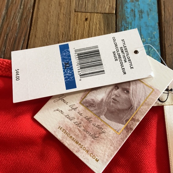 Jessica Simpson Monet Texture Shirred Side Sz XL - Picture 5 of 9